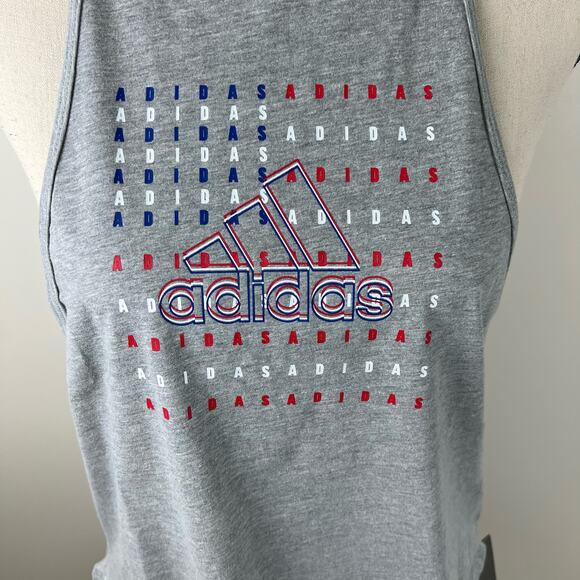 Adidas NWT Americana Flag Tank - Gray Racerback Top Size Medium - Picture 6 of 11